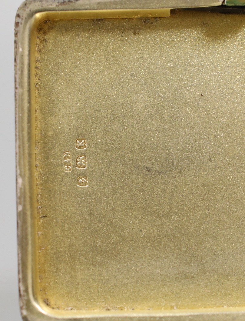 An Art Deco engine turned silver cigarette case, Crisford & Norris, Birmingham, 1934, 81mm and one other silver case.